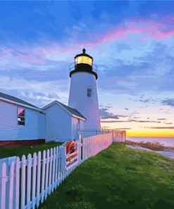 Pemaquid Point Bristol At Sunset Paint By Numbers