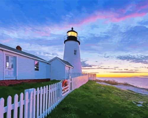 Pemaquid Point Bristol At Sunset Paint By Numbers