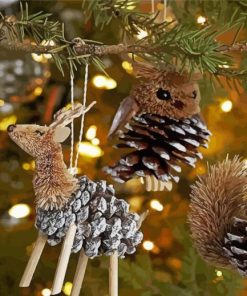 Pinecone Christmas Ornaments Paint By Numbers