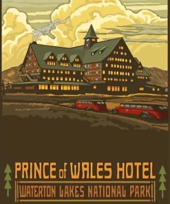 Prince Of Wales Hotel Waterton National Park Poster Paint By Numbers