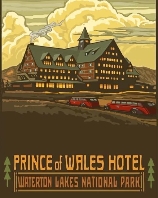 Prince Of Wales Hotel Waterton National Park Poster Paint By Numbers