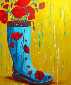 Rain Boots With Flowers Paint By Numbers