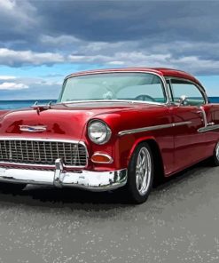 Red 55 Chevy Classic Car Paint By Numbers