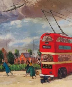 Red Trolleybus Paint By Numbers