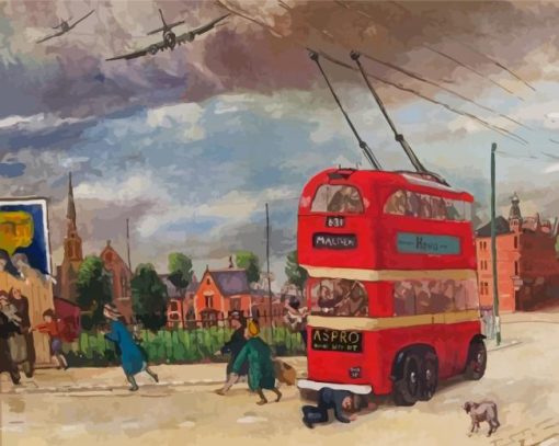 Red Trolleybus Paint By Numbers