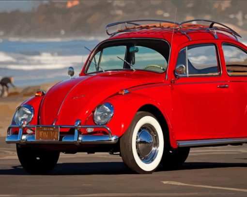 Red Volkswagen Paint By Numbers