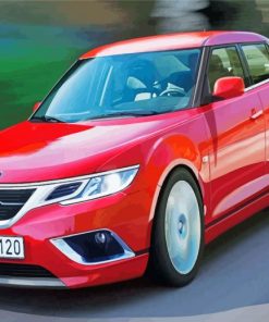 Red Saab Car Paint By Numbers