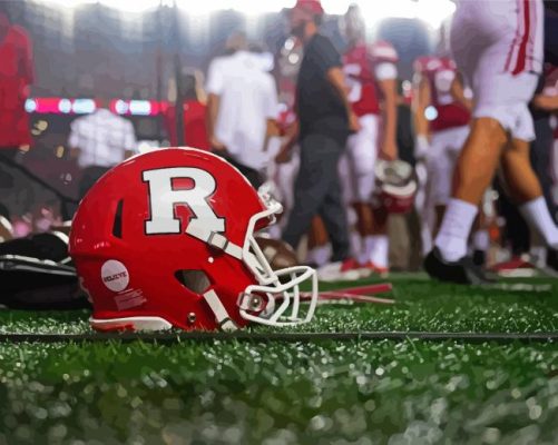 Rutgers Scarlet Knights Football Helmet Paint By Numbers