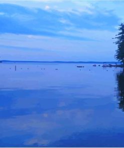 Sebago Lake Maine Night Time Paint By Numbers