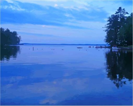 Sebago Lake Maine Night Time Paint By Numbers