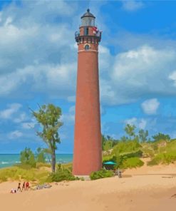 Silver Lake Michigan Lighthouse Paint By Numbers