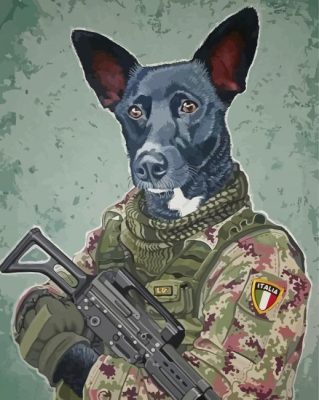 Soldier Army Dog Paint By Numbers