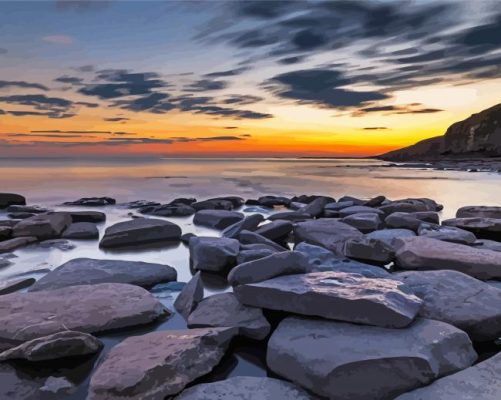 South Wales Beach Rocks Uk Paint By Numbers