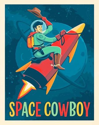 Space Cowboy Poster Paint By Numbers