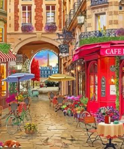 Spring Paris Cafe Paint By Numbers