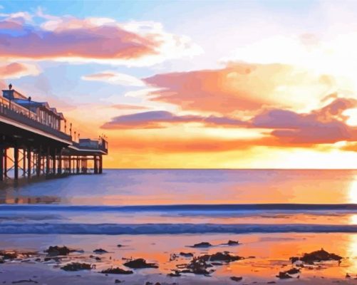 Sunrise At Paignton Pier Paint By Numbers