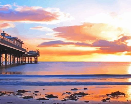 Sunrise At Paignton Pier Paint By Numbers