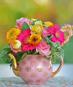 Teapot Flowers Paint By Numbers