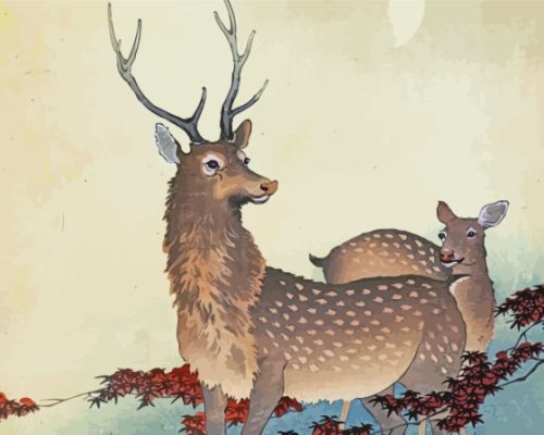 The Couple Deer Paint By Numbers