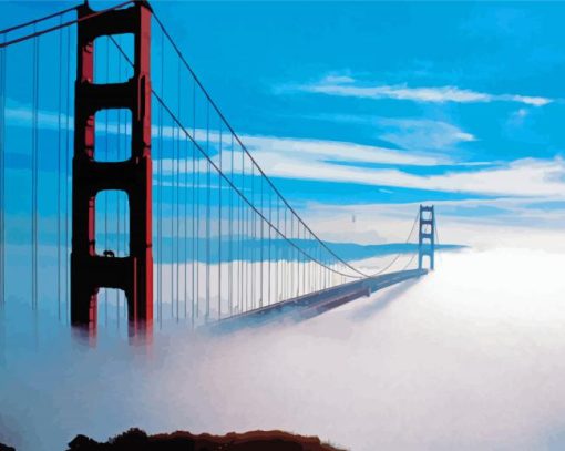 The Golden Gate Bridge In Fog Paint By Numbers