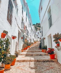 The White Village Frigiliana Spain Paint By Numbers