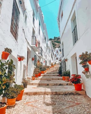 The White Village Frigiliana Spain Paint By Numbers