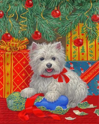 Westie Christmas Art Paint By Numbers