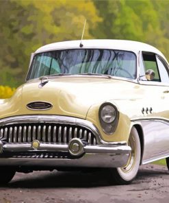 White 1953 Buick Paint By Numbers