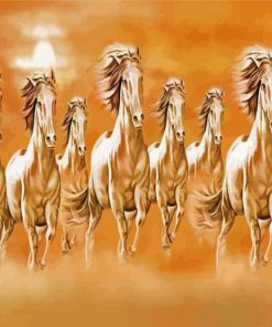 White 8 Horses Paint By Numbers