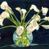 White Calla Lilles Flowers In Glass Vase Paint By Numbers