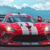 White And Red Dodge Viper Car Paint By Numbers