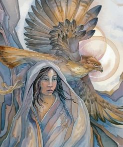 Woman And Hawk Paint By Numbers