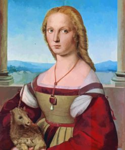 Young Woman With Unicorn Raphael Santi Paint By Numbers