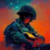 Abstract Soldier Lonely Musician Paint By Numbers