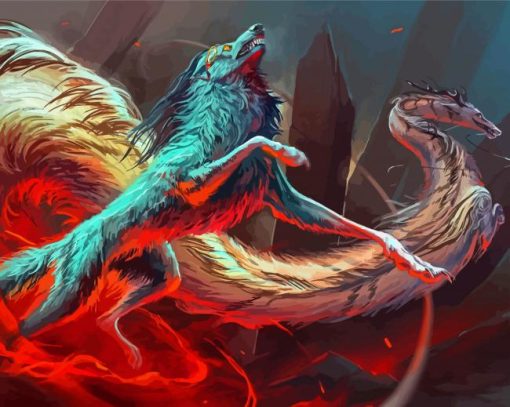 Aesthetic Dragon Wolf Paint By Numbers