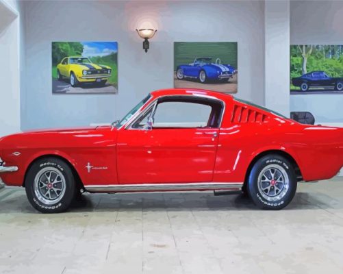 Aesthetic Red Ford Mustang Paint By Numbers