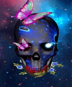 Aesthetic Skull With Butterflies Paint By Numbers