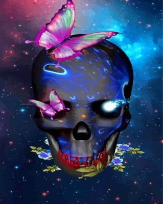 Aesthetic Skull With Butterflies Paint By Numbers