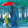 Anime With Rain Paint By Numbers