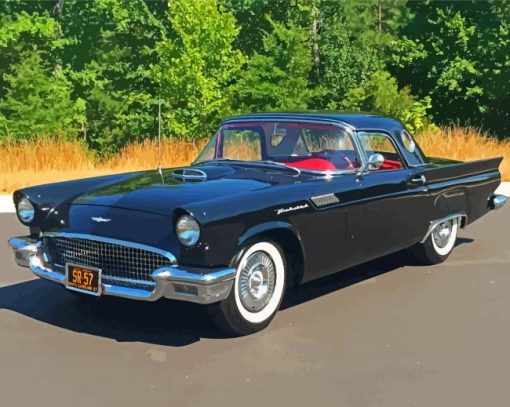 Black 1957 Thunderbird Paint By Numbers