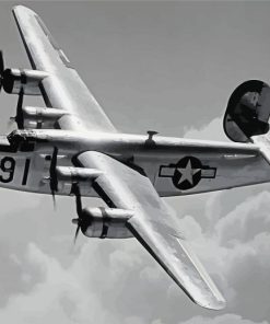 Black And White B 17 Airplane Paint By Numbers