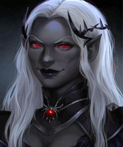 Black Elf With Red Eyes Paint By Numbers