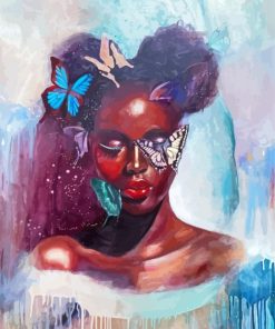 Black Woman Butterfly Paint By Numbers