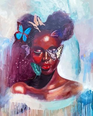 Black Woman Butterfly Paint By Numbers