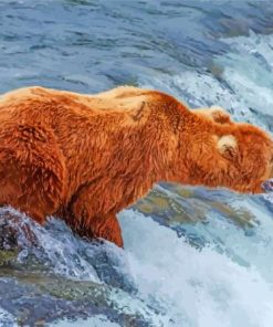 Brown Bear Fishing Paint By Numbers