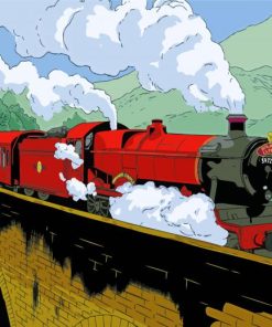 Cartoon Hogwarts Train Paint By Numbers