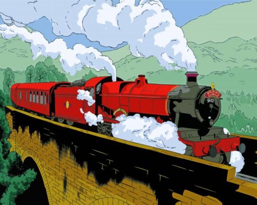 Cartoon Hogwarts Train Paint By Numbers