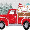 Christmas Red Pickup Paint By Numbers