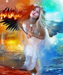 Cool Fire And Ice Angel Paint By Numbers