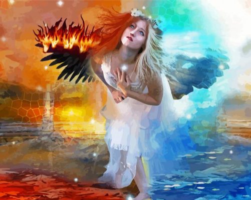 Cool Fire And Ice Angel Paint By Numbers